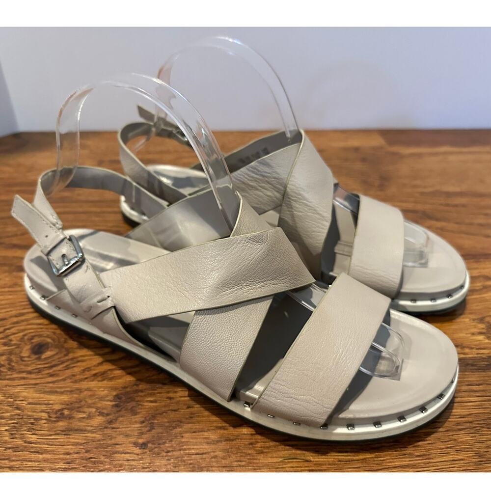 Franco Sarto Delrio Women’s Leather Strappy Sandals Gray Size 9 Comfort Casual